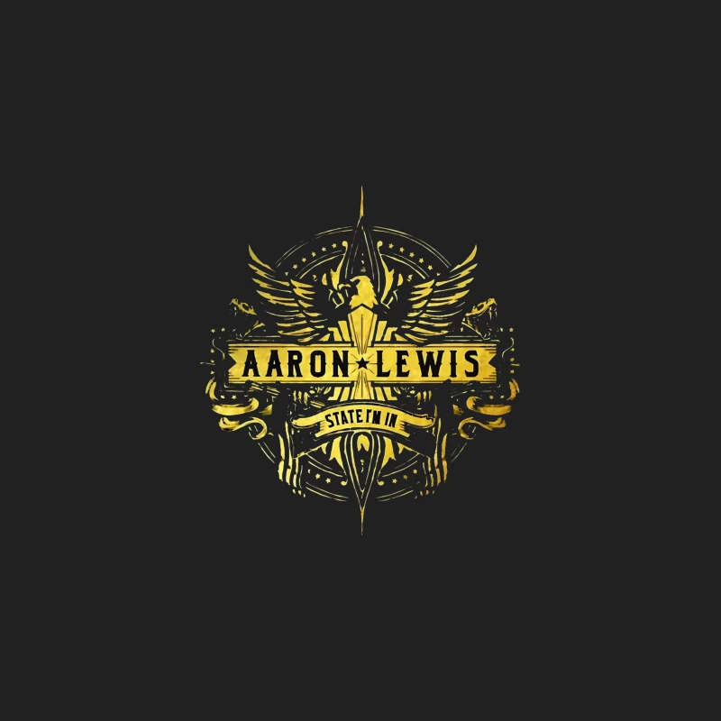 Aaron Lewis State I'm In - Golden Wings Logo Design Bucket Hat