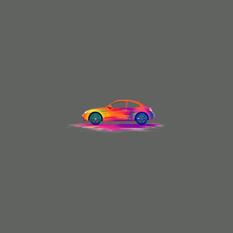 Artistic Side View of a Colorful Car iPhone Case