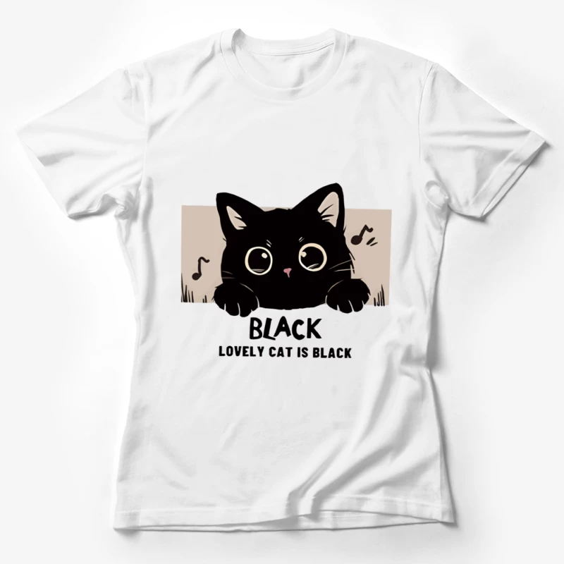 Süße schwarze Katze Damen T-Shirt