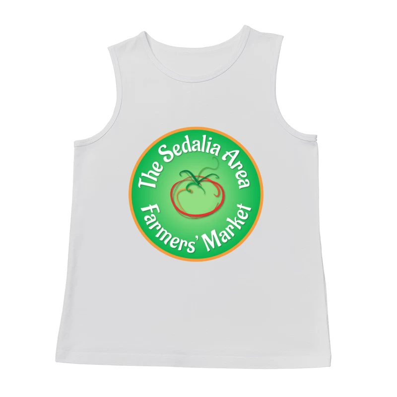 Sedalia Area Farmers' Market Circular Green Logo with Tomato Design Male Tank Top