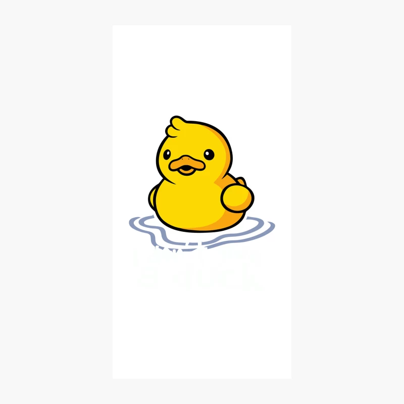 Cute Yellow Cartoon Rubber Duck with Water Ripples iPhone Case