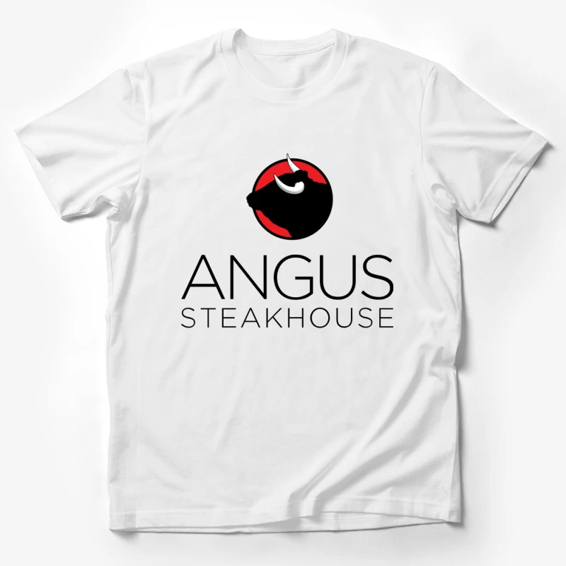 Angus Steakhouse Modern Logo with Bull Silhouette Male T-Shirt