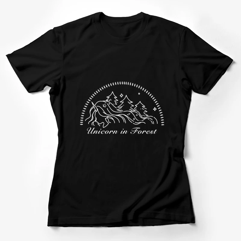 Einhorn im Wald Nachtzauber Damen T-Shirt
