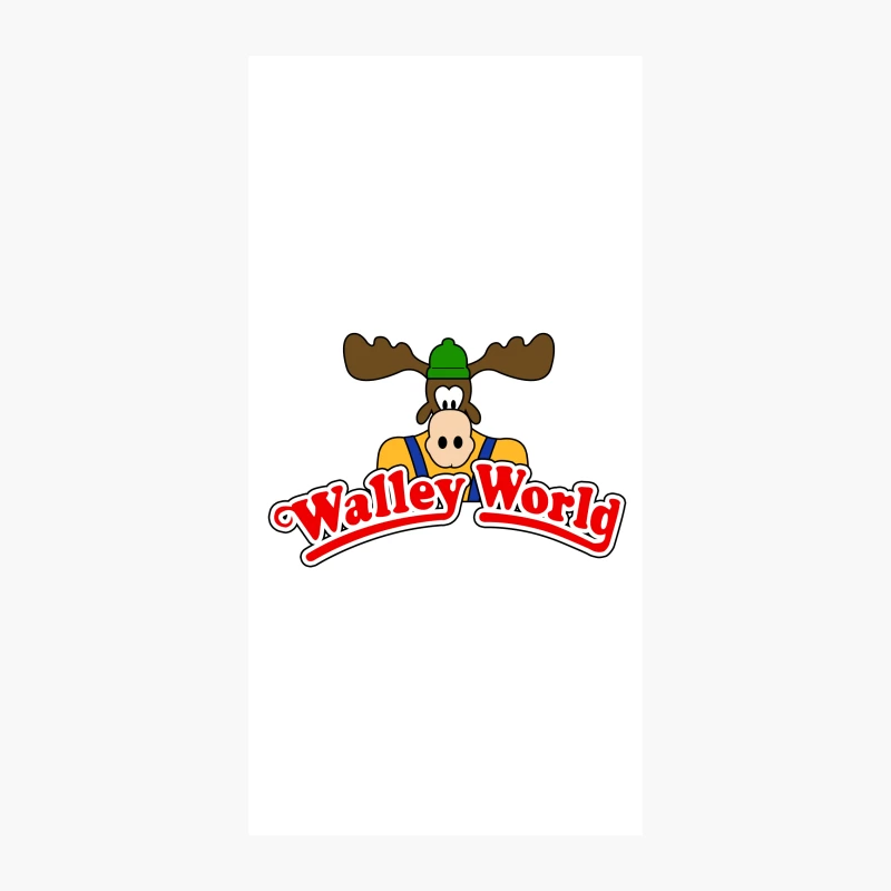 Walley World Amusement Park Cartoon Moose Mascot Logo iPhone Case