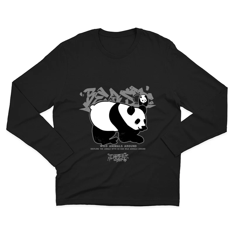 Panda-Graffiti: Wilde Tiere im Dschungel Herren Langarm T-Shirt