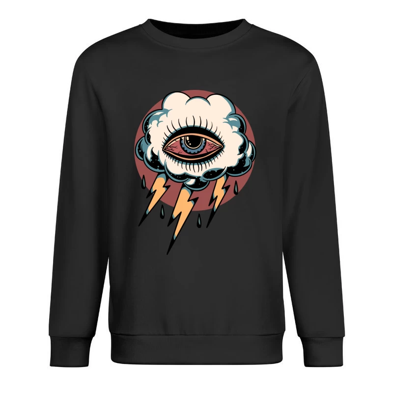 Surreal Eye in a Cloud with Lightning Male Pullover Sweatshirt