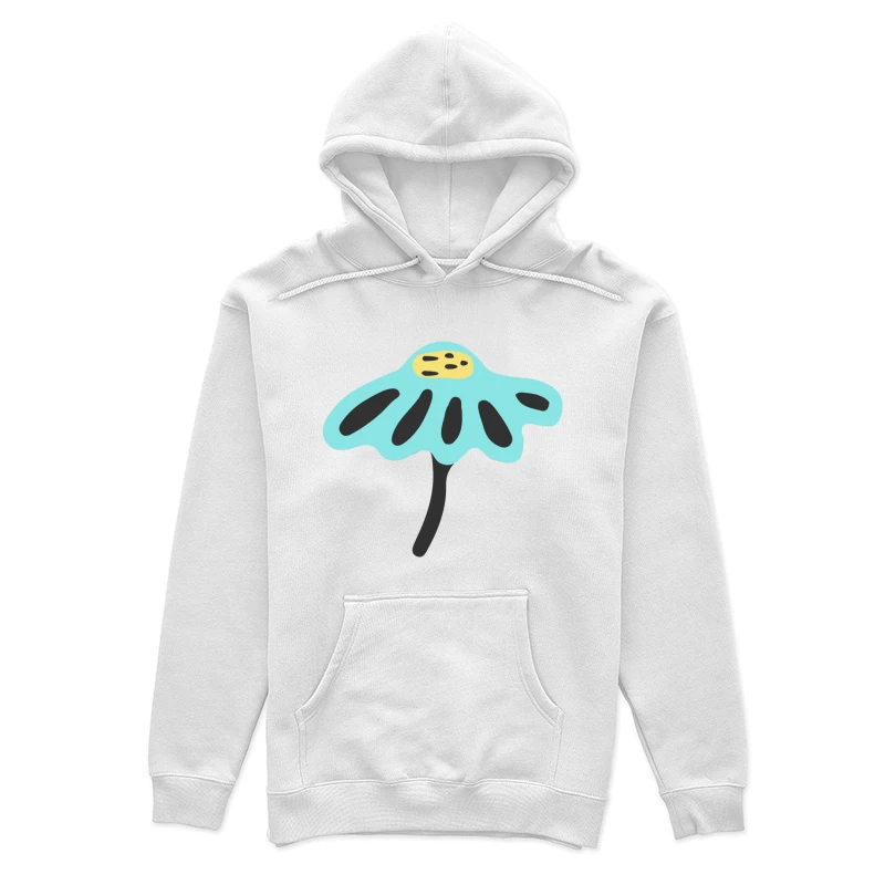 Fleur stylisée bleue avec centre jaune Femme Sweat à capuche
