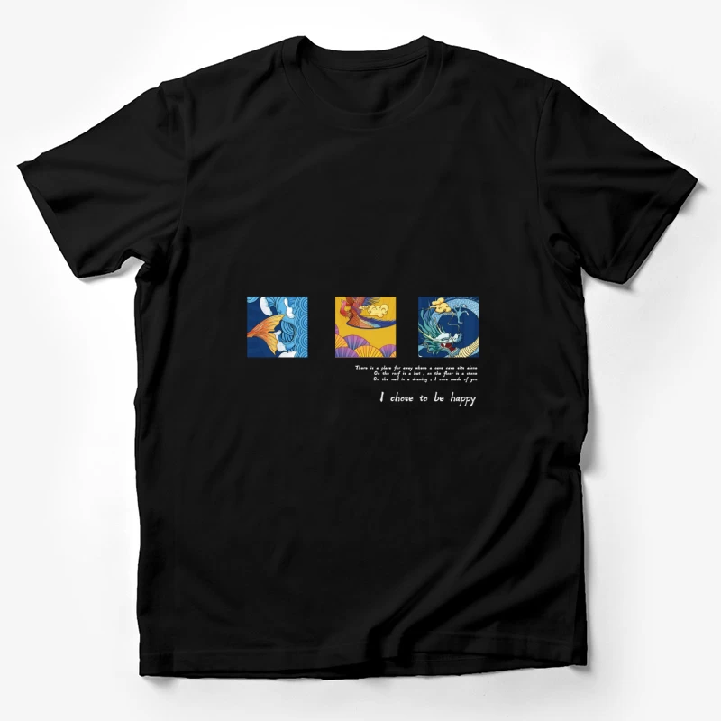 Drachen und Phönix Kunstmotiv Herren T-Shirt