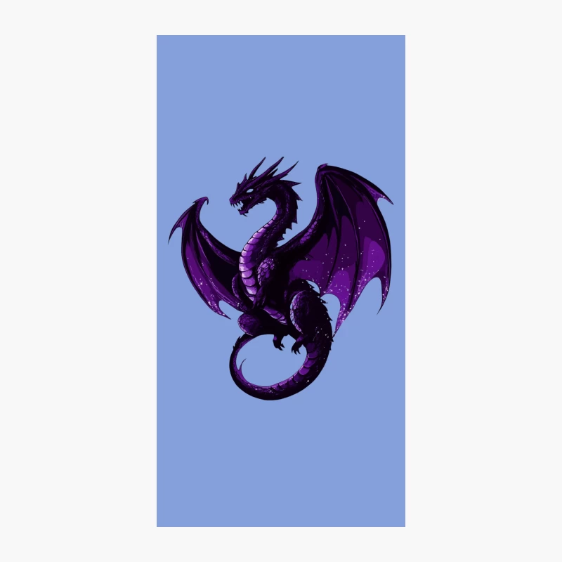 Majestic Purple Dragon in Starry Fantasy Realm iPhone Case