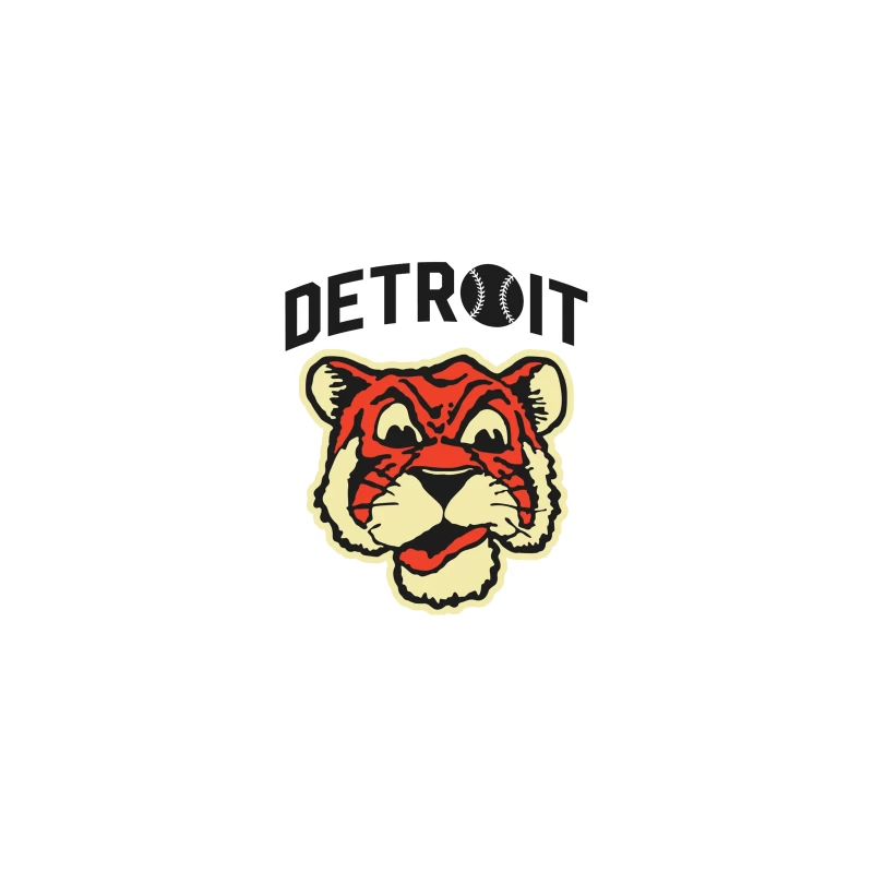 Vintage Detroit Tigers Baseball Team Logo Design Desk Mat