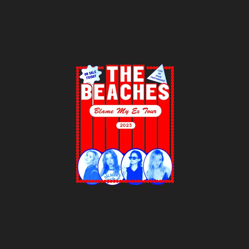 The Beaches 'Blame My Ex' 2023 Tour Retro-Style Concert Poster Bucket Hat