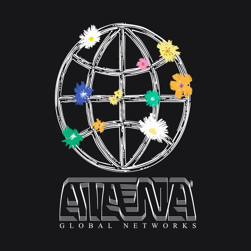 Athena Global Network Logo mit Blumen Herren Pullover Hoodie