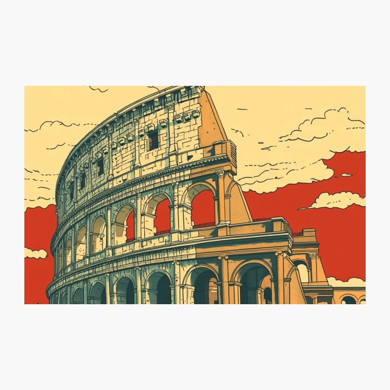Artistic Illustration of Rome's Colosseum with Dramatic Sky Travel Mug