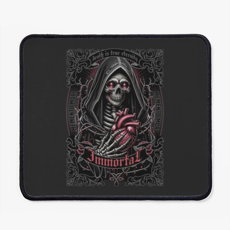 Gothic Immortal Reaper with Anatomical Heart Mouse Pad