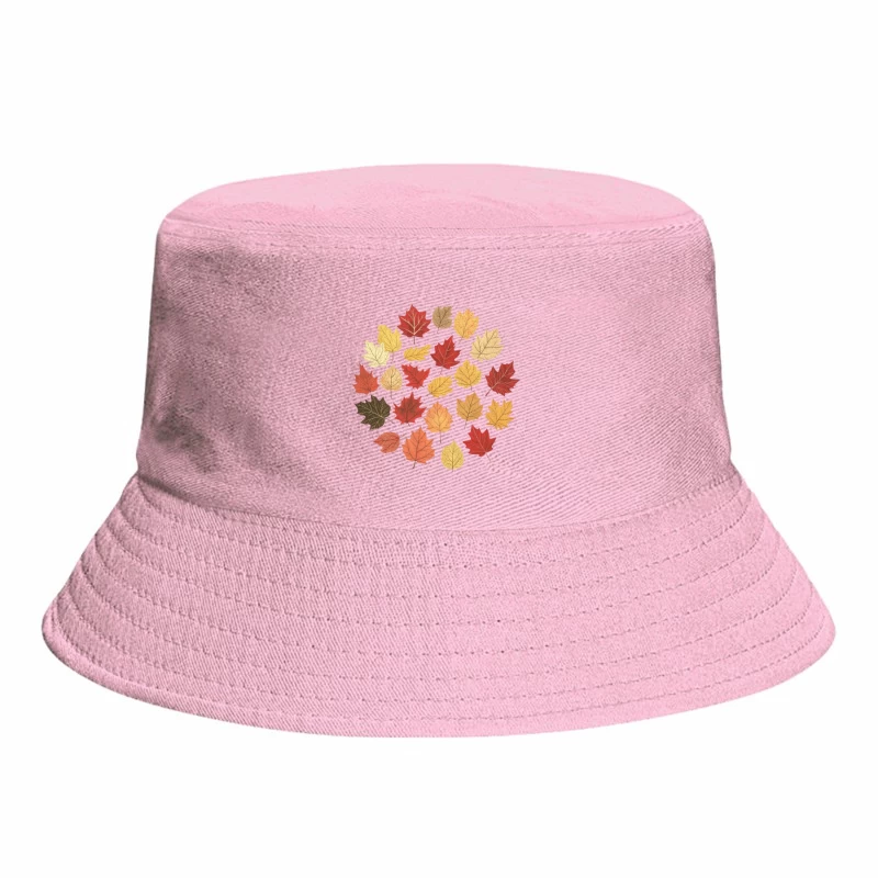 Colorful Autumn Maple Leaves Arrangement Bucket Hat