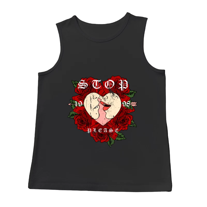 Design romantique avec cœur et roses Homme Débardeur