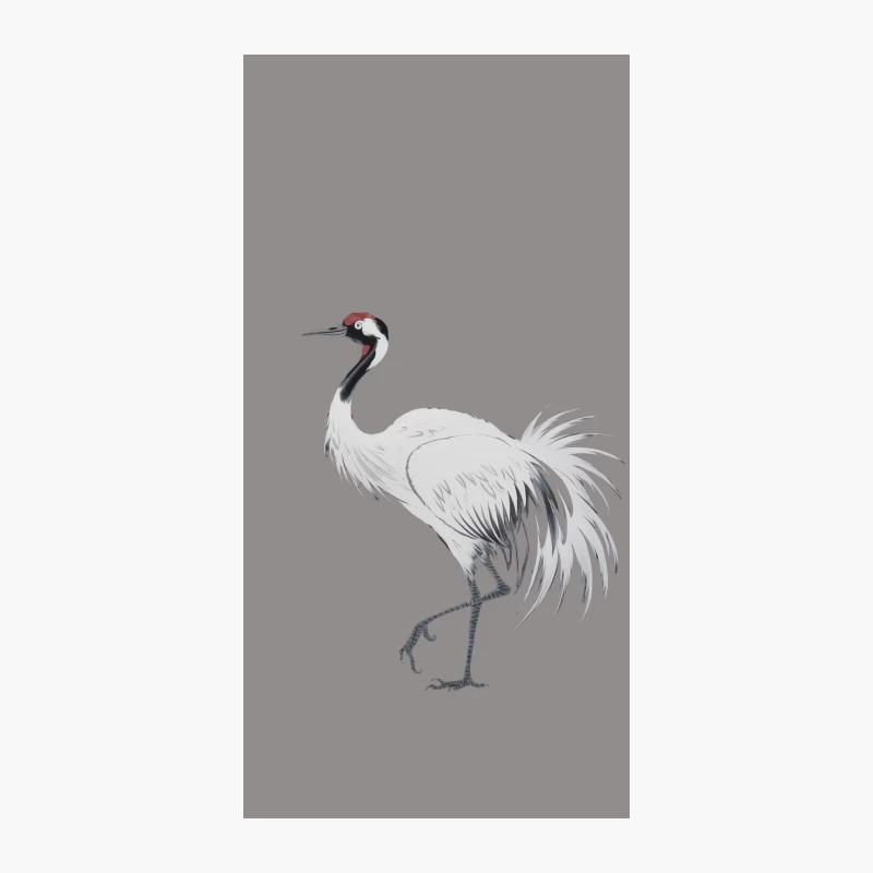 Graceful White Crane Illustration: Wildlife in Nature iPhone Case