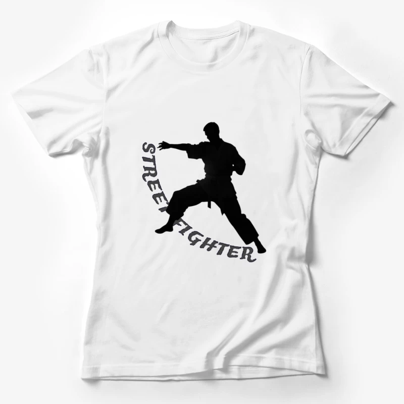 Dynamic Street Fighter Martial Arts Silhouette Female T-Shirt