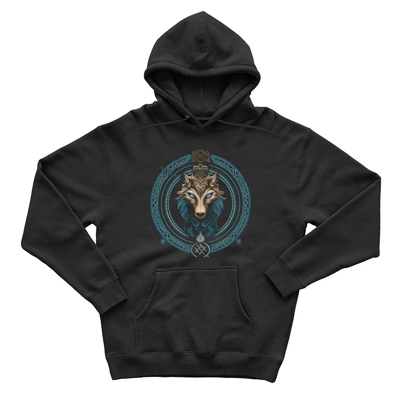 Mystic Celtic Wolf Male Pullover Hoodie