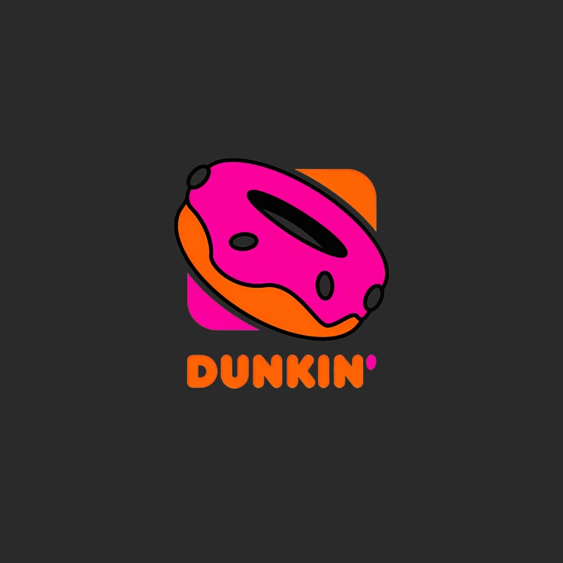Dunkin' Brand Logo with Pink and Orange Donut Baseball Cap