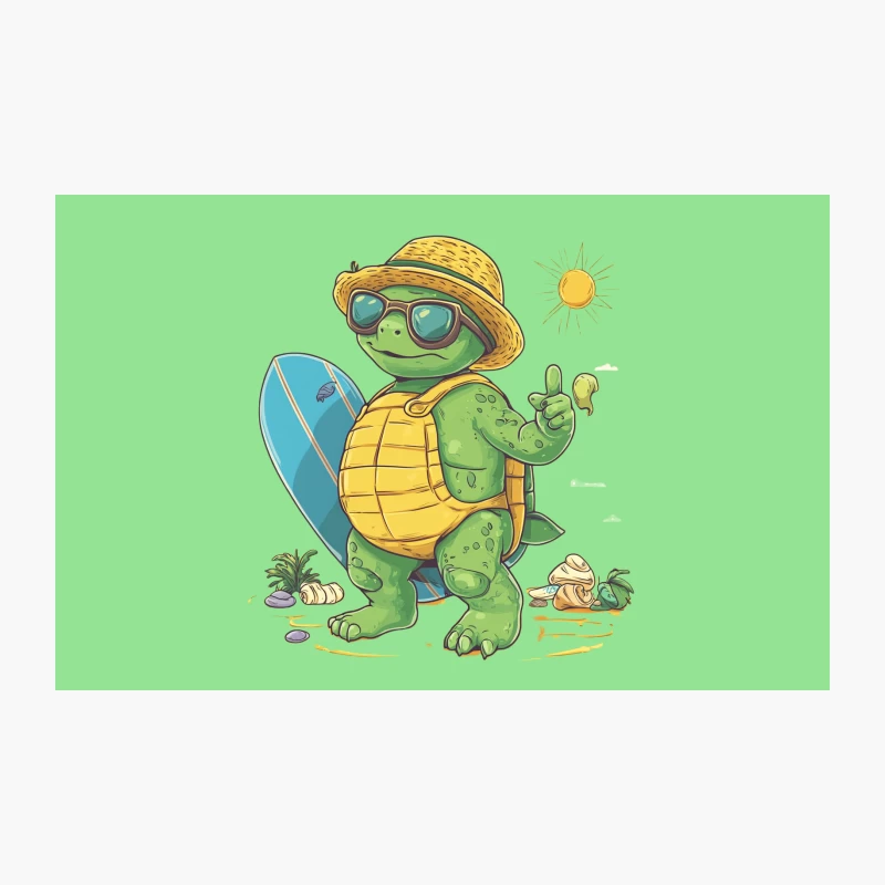 Cool Surfing Turtle's Summer Beach Adventure Travel Mug