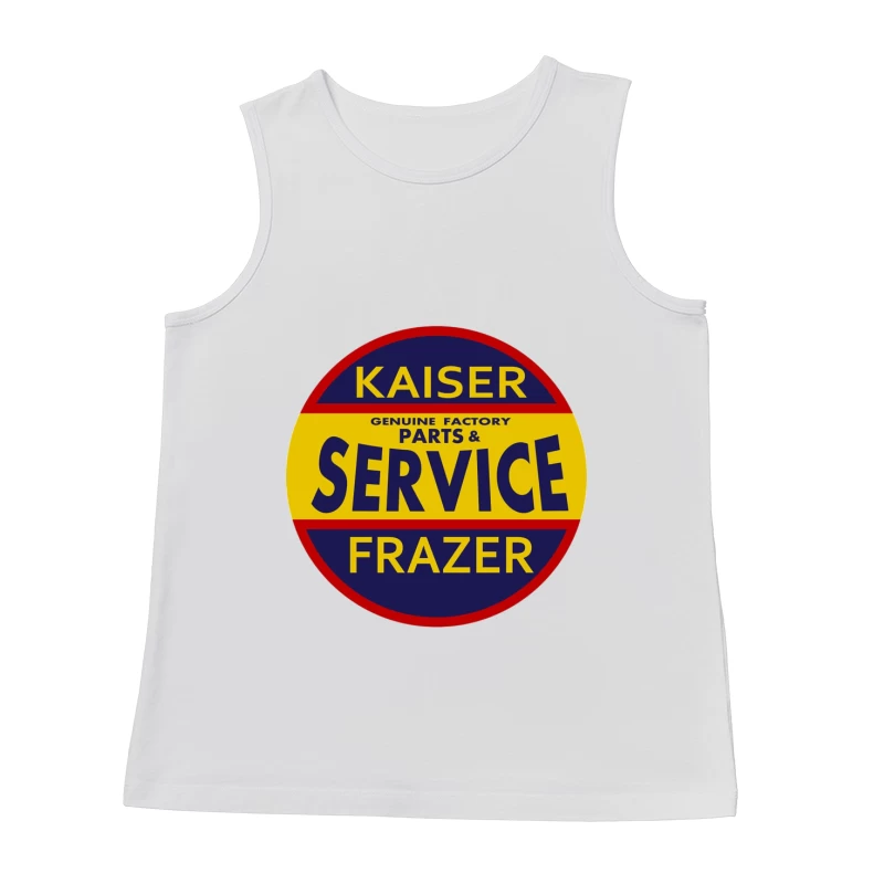 Vintage Kaiser Frazer Automotive Service and Parts Dealership Sign Male Tank Top