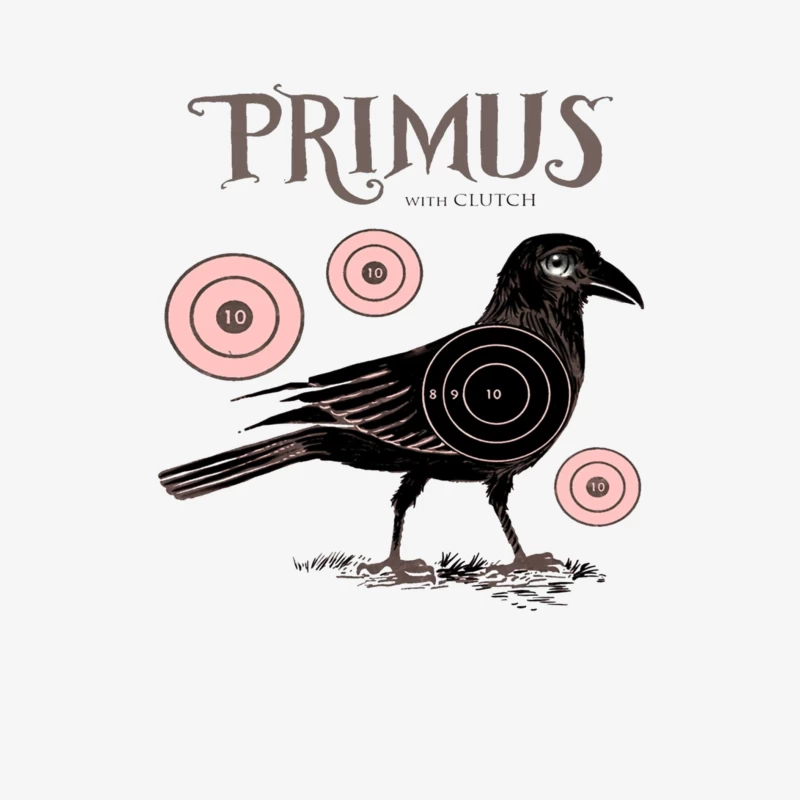 Vintage-Style Primus Concert Poster with Crow and Target Designs Male Long Sleeve T-Shirt