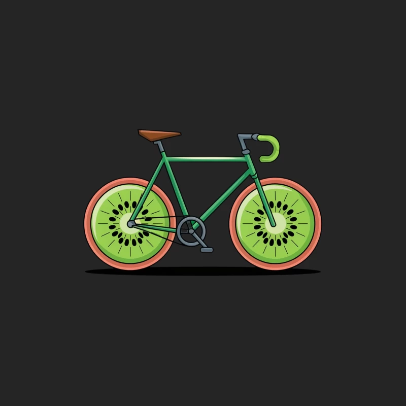 Creative Kiwi Bicycle Illustration Male Pullover Sweatshirt