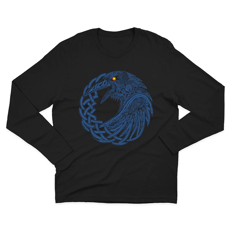 Intricate Celtic Knotwork Raven Illustration Male Long Sleeve T-Shirt