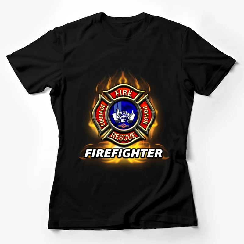 Emblème de Pompier Courageux Femme T-Shirt