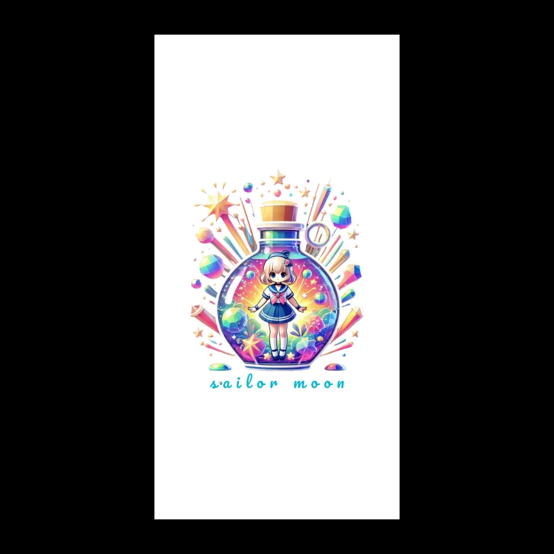 Magical Chibi Sailor in Rainbow Crystal Bottle iPhone Case