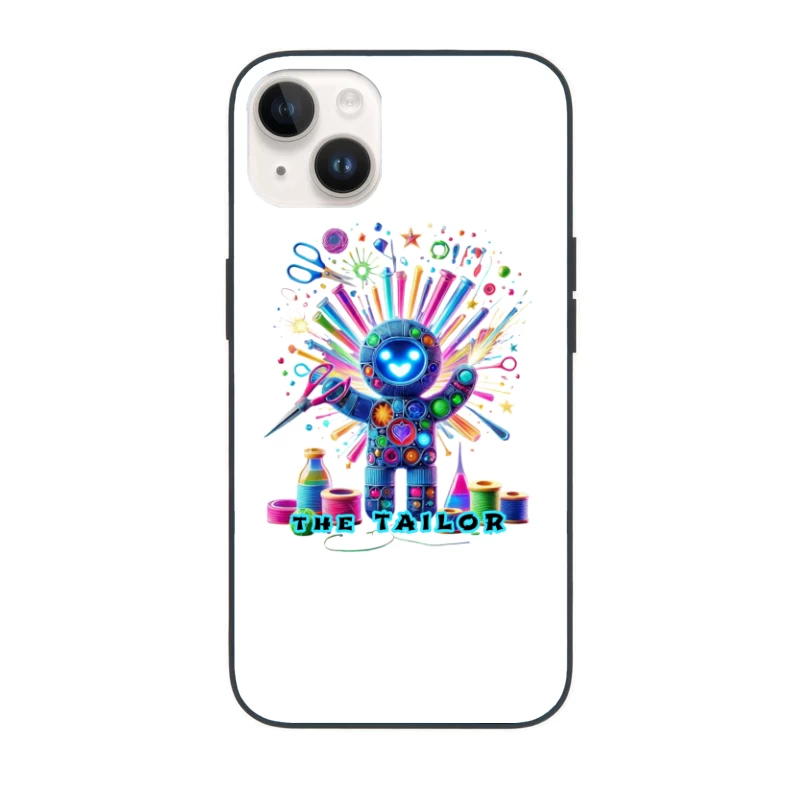 The Magical Sewing Robot: A Colorful Crafting Fantasy iPhone Case