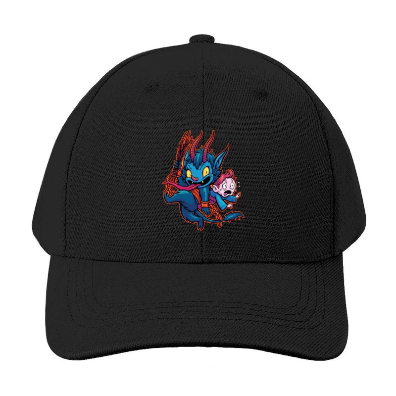 Playful Demon with a Child Baseball Cap