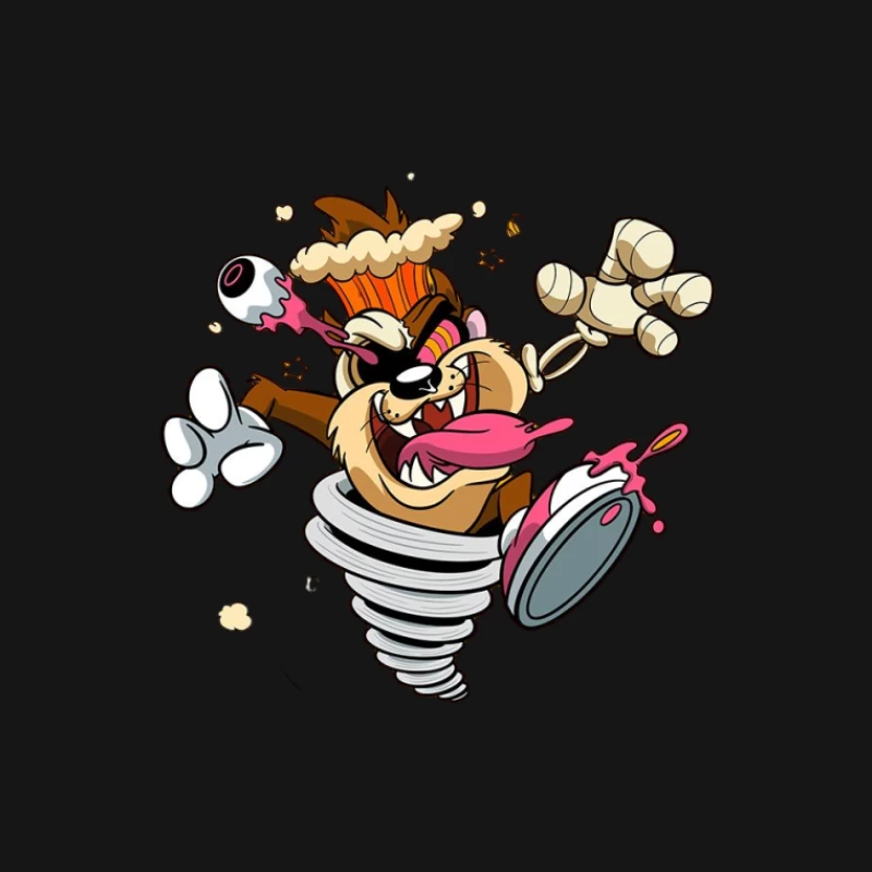 Wirbelsturm-Tier mit Augapfel-Spirale Herren T-Shirt