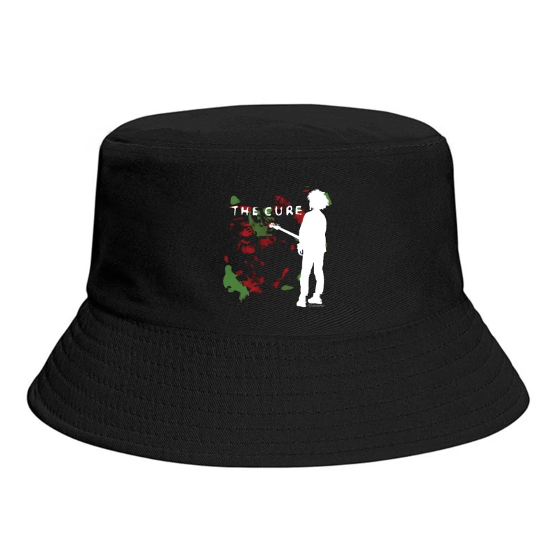 Abstract Silhouette with Red and Green Graffiti Art Bucket Hat