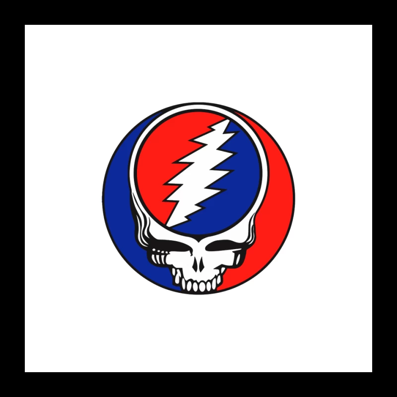 Grateful Dead Classic Skull and Lightning Bolt Logo Design Pin