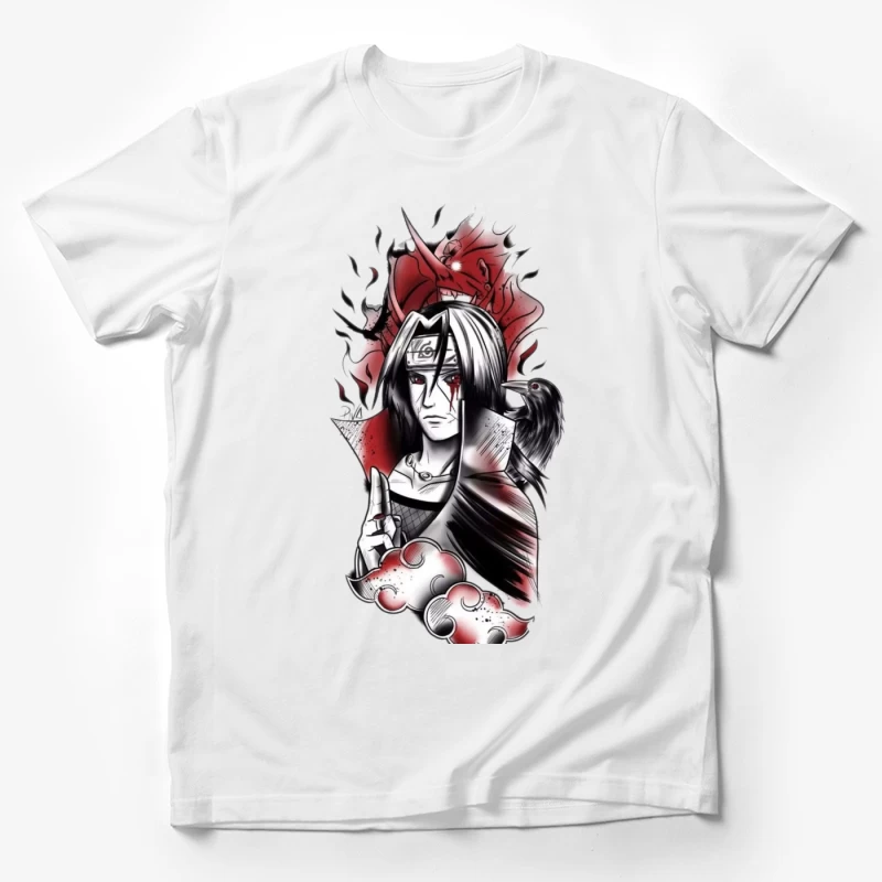 Kunstwerk von Ninja Krieger mit Krähe Herren T-Shirt
