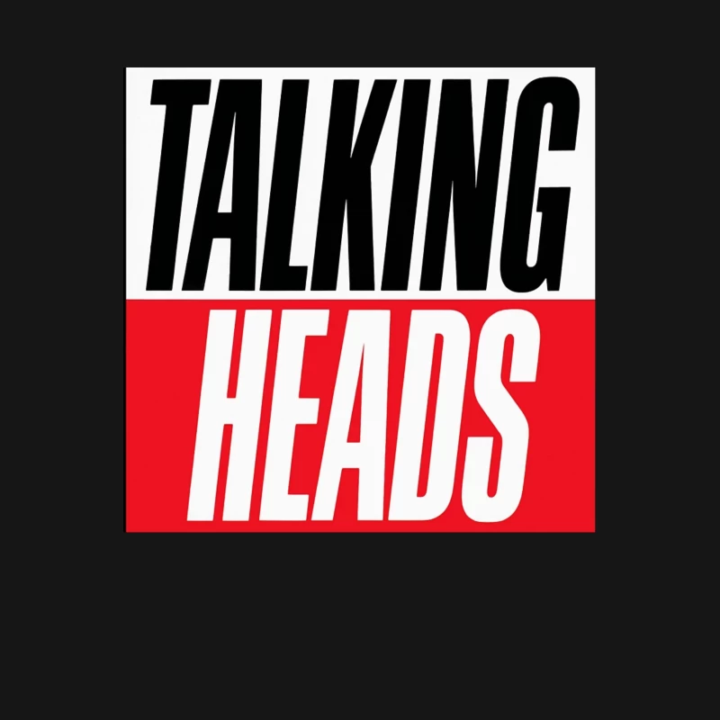 Talking Heads Classic Band Logo Design in Black and Red Typography Male T-Shirt