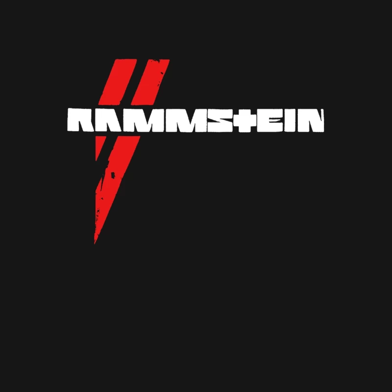 Rammstein Metal Band Logo in Red and White Male T-Shirt