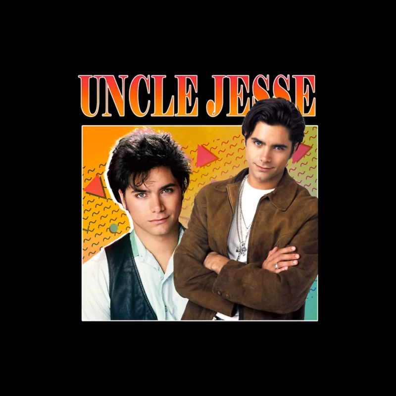 Retro TV Poster of Uncle Jesse from Full House 90s Series Pin