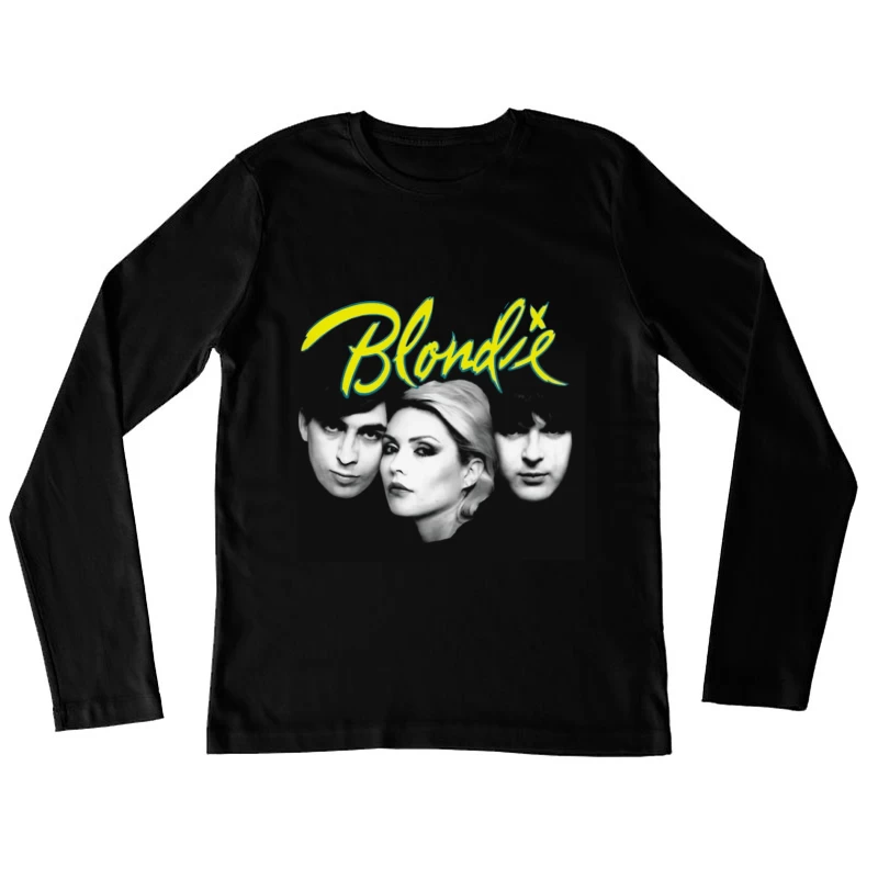 Iconic Black and White Portrait of New Wave Band Blondie Female Long Sleeve T-Shirt