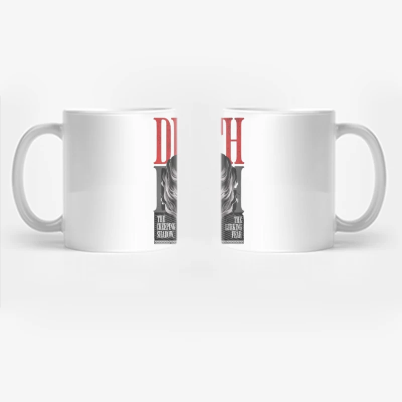 Gothic Death Skull with Red Typography Art Coffee Mug