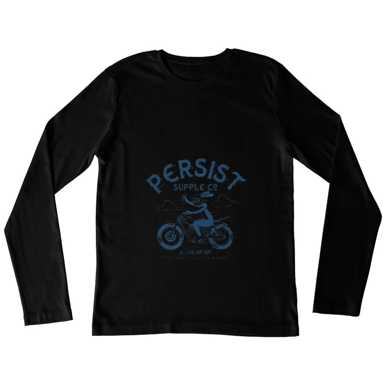 Motorradfahrer auf einer Kawasaki Damen Langarm T-Shirt