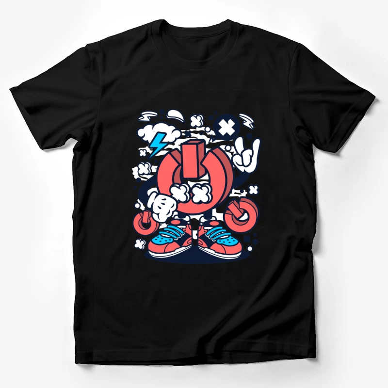 Dessin Énergique de Symbole Rock et Chaos Homme T-Shirt