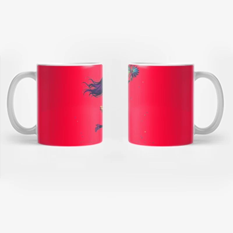 Colorful Cheerleader Silhouette Coffee Mug