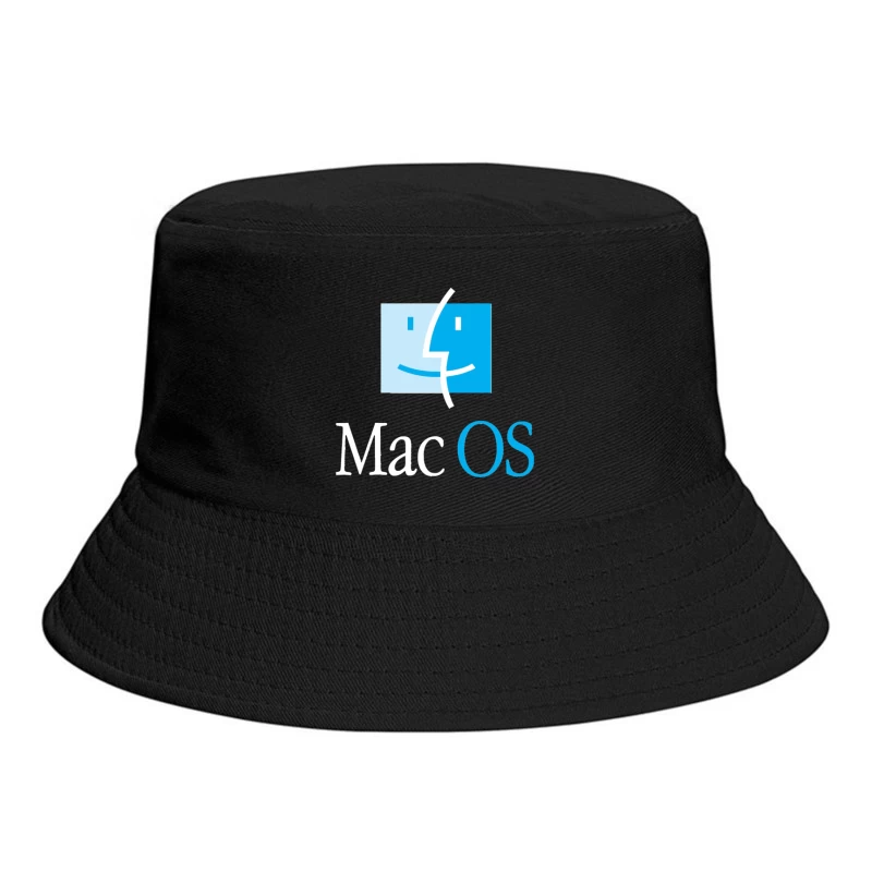 MacOS Operating System Logo in Blue and White Bucket Hat