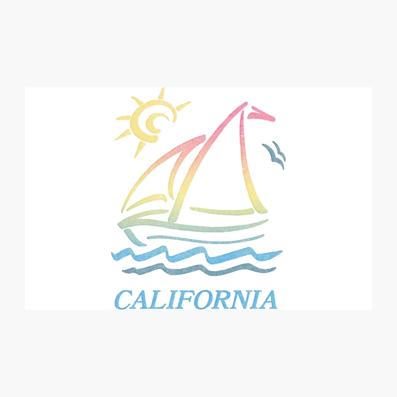 80s Vintage Style  California Aesthetic Sailboat Faded Design Travel Mug