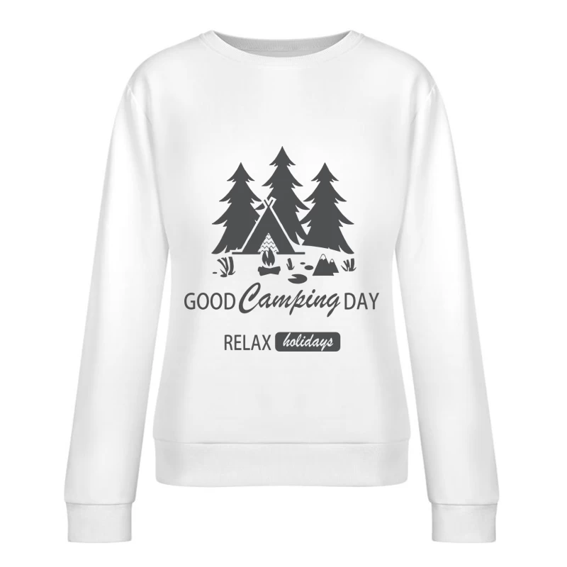 Guter Campingtag mit Entspannung am Lagerfeuer Damen Pullover Sweatshirt