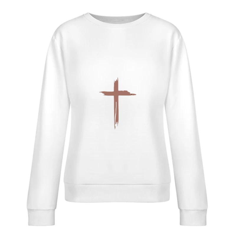 Croix en bois sur noir Femme Sweat-shirt à enfiler