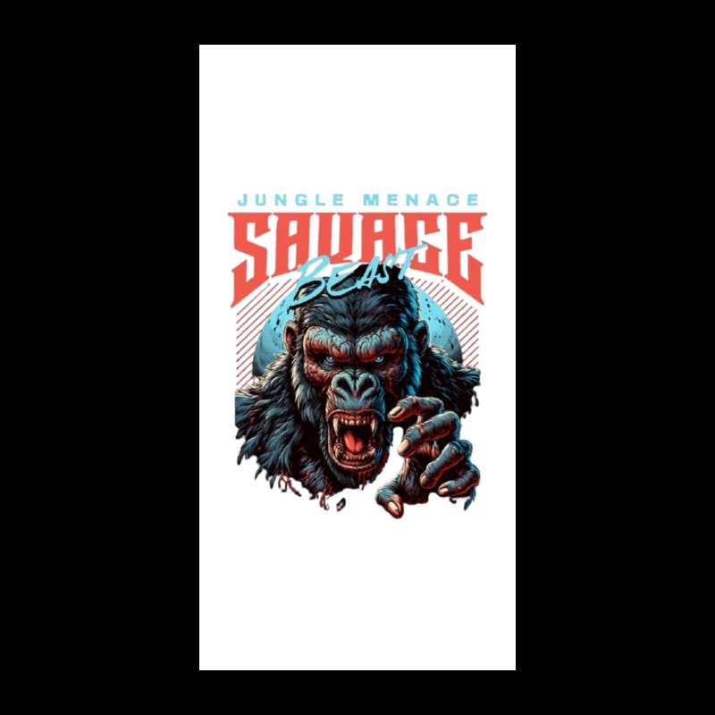 Savage Jungle Gorilla Monster Retro Art Design iPhone Case